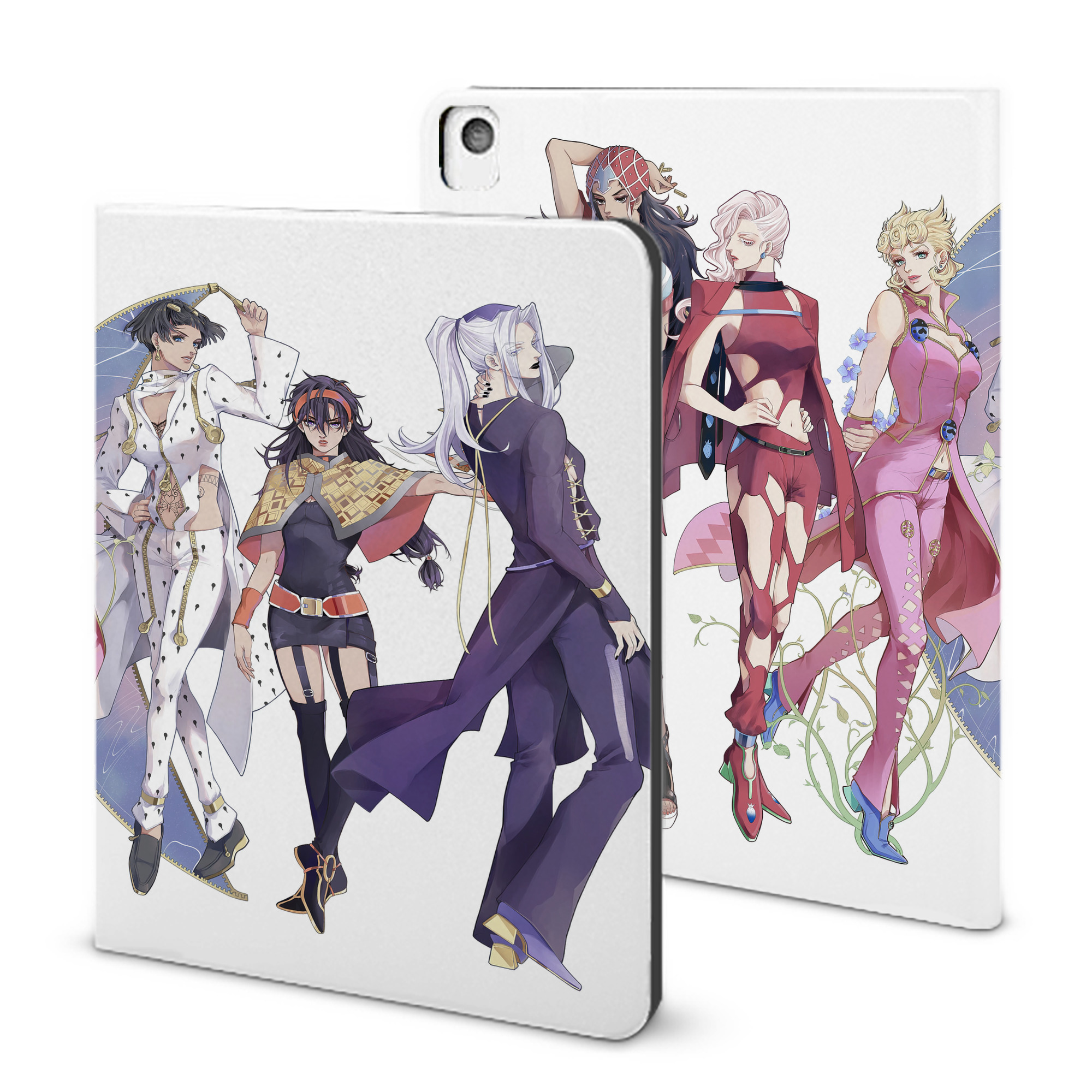 （画像用） ジョジョの奇妙な冒険 JoJo's Bizarre Adventure IPadケース ペンホルダー付き ブックスタイルデザイン